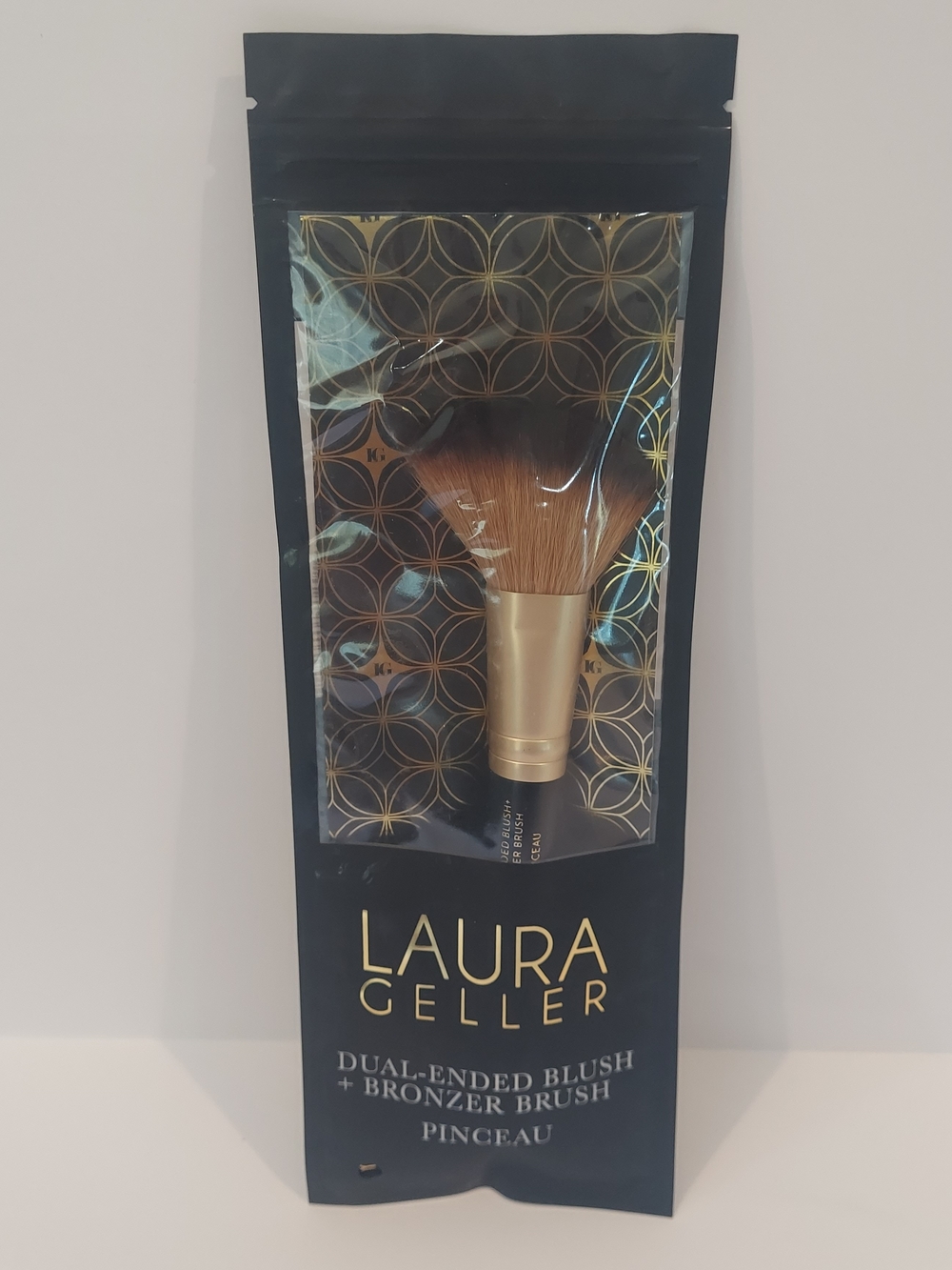 NWT Laura Geller Gold & Brown Dual-Ended Blush and Bronzer Brush